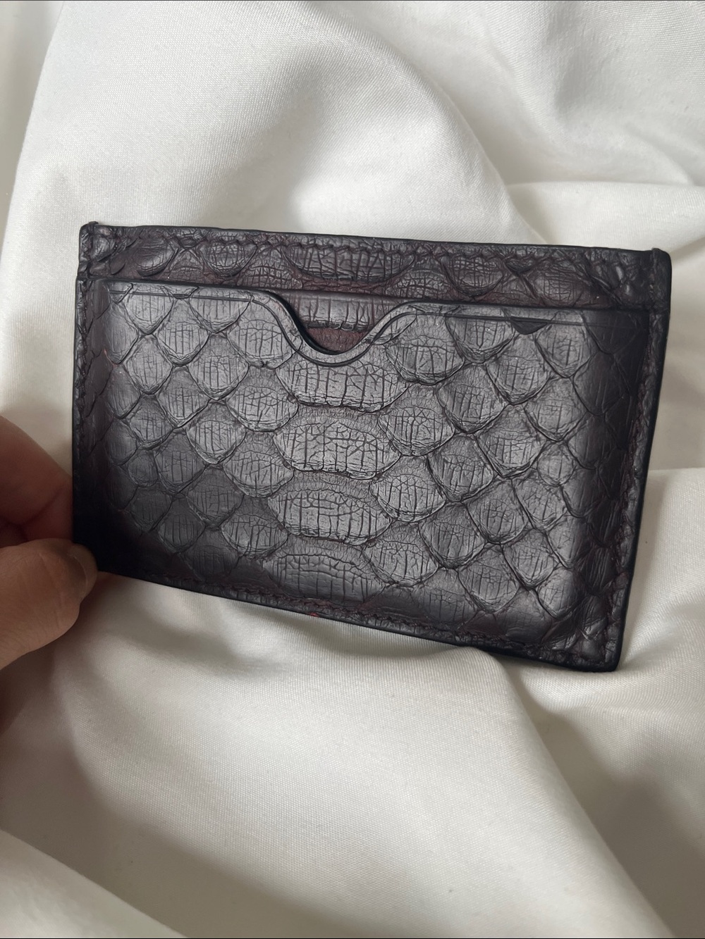 Alexander McQueen | Brown Burgundy Python Leather Card Holder